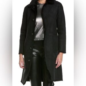 All Saints Serra 2 in 1 Shearling Coat